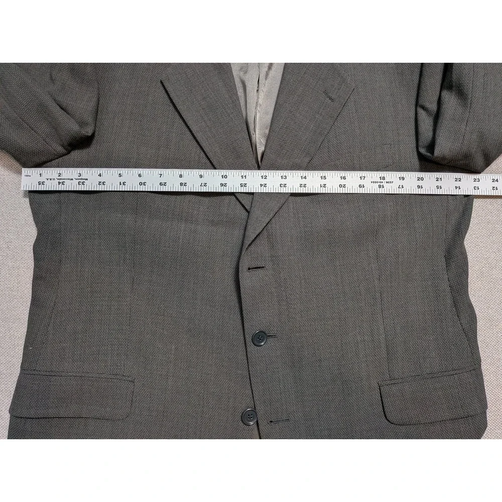 Profilo Men's 2 Piece Suit 44R Gray Wool Blazer Jacket Pants Formal